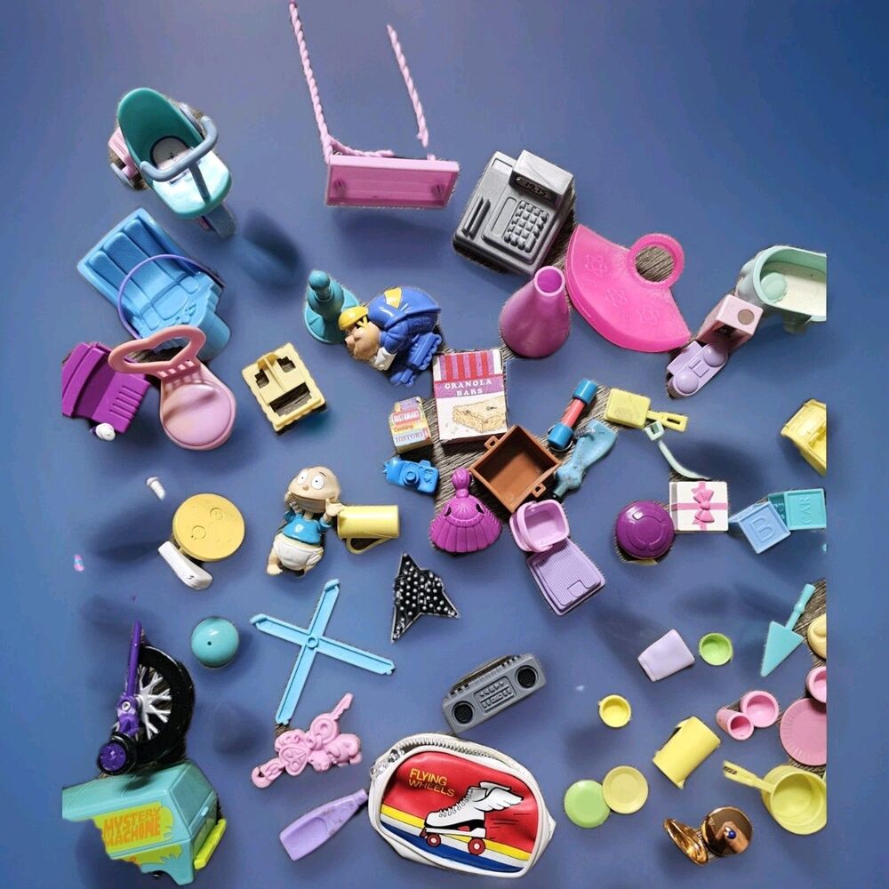 99 PIECES! Dollhouse Miniature DISH Plastic BARBIE Disney Nickelodeon McDonalds - Picture 6 of 14